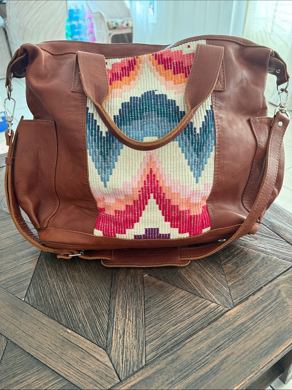 Nena & Co. Heritage Society Brown Leather Convertible Day Bag